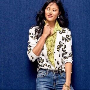 CAbi Cream and Black Cardigan with Leopard Print